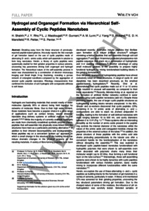 Hydrogel And Organogel Formation By Hierarchical Self Assembly Of